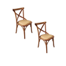 Kit 02 Cadeiras Katrina Assento Rattan Sintético Mel - 1