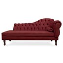 Ver imagem 1 de Divã Recamier Namoradeira Larissa 185cm com Capitonê - Esquerda Suede: Vinho