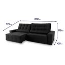 Ver imagem 3 de Sofá Retrátil/Reclinável Montebello 210cm Suede Velut com Molas no Assento - King House