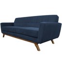 Ver imagem 7 de Sofá 3 Lugares 210cm Miami Base Madeira Veludo Azul Escuro - Nexta Casa