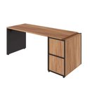Ver imagem 6 de Mesa Escrivaninha 1,70m Pé Painel C/ 2 Armários Aéreos F5 Cor:nogal com Preto