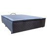 Base Cama Box Baú Viúva Suede Bordado Cinza Skybox - 1