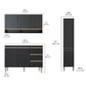 Cozinha Planejada com Balcão Pia Compacta para Kitnet 160x202cm 3 Peças Mdp Preto Menu - 3