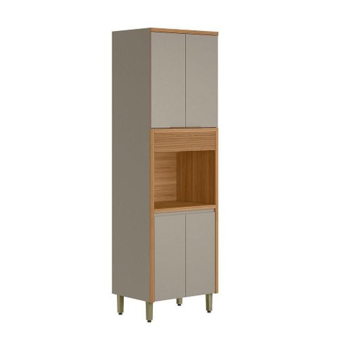Torre Arya 4 Portas 100% MDF 70cm Jequitibá e Gris Sallar Home