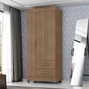 Ver imagem 1 de Guarda Roupa Solteiro Lite Ambiente 3 Portas Carvalho Oak - Móveis Leão