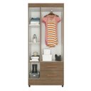 Ver imagem 2 de Guarda Roupa Solteiro Lite Ambiente 3 Portas Carvalho Oak - Móveis Leão