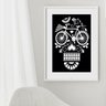 Quadro Bicicleta Caveira - 60x48cm:madeira Preta - 2