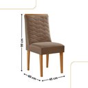 Ver imagem 3 de Conjunto com 2 Cadeiras Mdf Eloise para Sala de Jantar Moderna Veludo Capuccino/naturalle