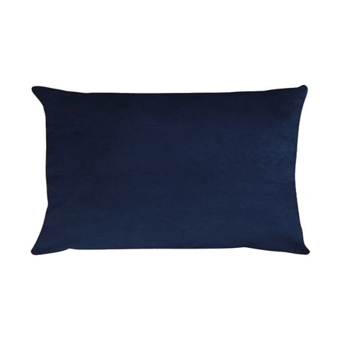 Capa para Almofada em Veludo Liso Retangular Azul Marinho