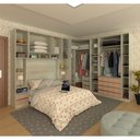 Ver imagem 2 de Guarda Roupa Canto Casal 11 Portas e 11 Gavetas Legno Crema com Cumaru Prime Luciane Móveis