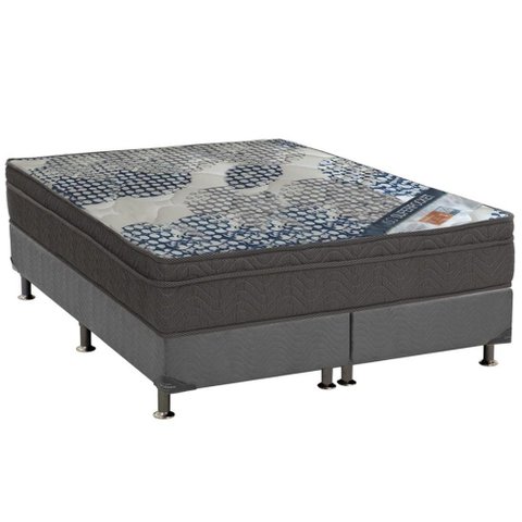 Conjunto Box King: Colchão Molas Ortobom Superpocket Iso Firme + Base Crc Suede Gray(193x203)