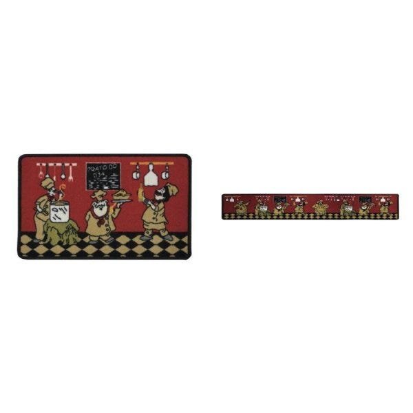 Conjunto 2 Peças Tapete para Cozinha Boucle Elegance Chefes 45cm x 65cm e 45cm x 1,80M Niazitex - 1