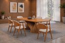 Ver imagem 1 de Sala de Jantar Maciça 6 Cadeiras 1,60x0,80m Dunnas Sala Nobre