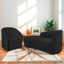 Ver imagem 1 de Kit Sofá Curvo França 160cm L.e e Poltrona Luiza Max Conforto, Elegância e Design Moderno Bouclé