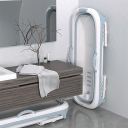 Banheira Ofurô Dobrável Portátil Adulto 148 Cm Azul 260 Litros com Suporte Vg+ - 8