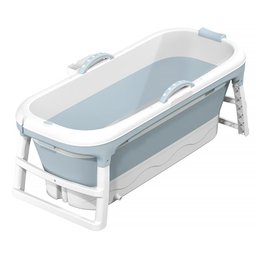 Banheira Ofurô Dobrável Portátil Adulto 148 Cm Azul 260 Litros com Suporte Vg+ - 4