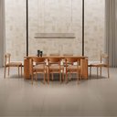 Ver imagem 1 de Conjunto de Jantar Nala 8 Lugares Tampo MDF Cadeiras Noronha Linho Imbuia 220cm Mobillare