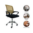 Ver imagem 6 de Cadeira de Escritório Begonia Tela Mesh Ergonômica Giratória Preto e Amarelo