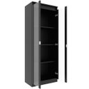 Ver imagem 2 de Estante Armário Alta Livreiro Multiuso Office 2 Portas Vidro Preto