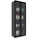 Ver imagem 3 de Estante Armário Alta Livreiro Multiuso Office 2 Portas Vidro Preto
