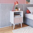 Ver imagem 3 de Mesa de Cabeceira 38,5x57cm com Gaveta Branca/rosa Mc0008cgb