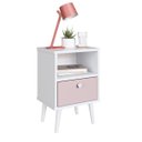 Ver imagem 2 de Mesa de Cabeceira 38,5x57cm com Gaveta Branca/rosa Mc0008cgb