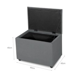 Puff Baú 60cm C/ Sapata Anti Risco Tecido Veludo Espuma D-14 - 3