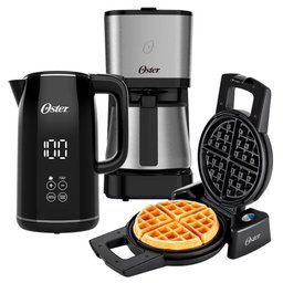 Kit Black Inox Oster - Cafeteira - Chaleira Digital E Máquina De Waffle - 220v 220v - 1