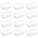 Ver imagem 1 de 12 Caixas Plásticas Organizadoras para Alimentos 10l Cestos Empilháveis Brancos com Tampa