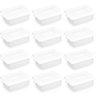 12 Caixas Plásticas Organizadoras para Alimentos 10l Cestos Empilháveis Brancos com Tampa - 1