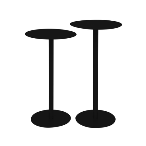 Conjunto Mesas de Apoio Redondas Cor:Preto