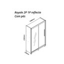 Ver imagem 3 de Guarda-Roupa Solteiro 2 Portas com 1 Porta Reflecta com LED com Pés 100% MDF Royale Gelius Móveis
