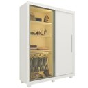 Ver imagem 4 de Guarda-Roupa Solteiro 2 Portas com 1 Porta Reflecta com LED com Pés 100% MDF Royale Gelius Móveis