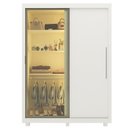 Ver imagem 2 de Guarda-Roupa Solteiro 2 Portas com 1 Porta Reflecta com LED com Pés 100% MDF Royale Gelius Móveis
