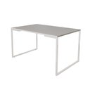 Ver imagem 1 de Mesa de Jantar Industrial 6 Lugares Branca 140x90 Base Aço Branco
