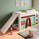 Ver imagem 5 de Cama Infantil Branca Cabaninha Diversão Mdp com Escorregador Protetor Lateral e Escada
