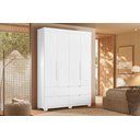 Ver imagem 4 de Guarda Roupa Doble 4 Portas e 4 Gavetas - Branco - Albatroz