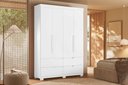Ver imagem 4 de Guarda Roupa Doble 4 Portas e 4 Gavetas - Branco - Albatroz