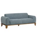 Ver imagem 1 de Sofá Molino 3 Lugares 210cm Pés Madeira Castanho Bouclé Azul Claro - Nexta Casa