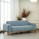 Ver imagem 2 de Sofá Molino 3 Lugares 210cm Pés Madeira Castanho Bouclé Azul Claro - Nexta Casa
