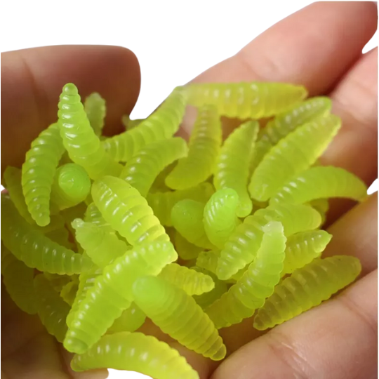 Kit 50 Iscas Artificiais Bigato Larva Bichinho da Laranja