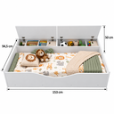 Ver mais imagens de Cama Berço Montessoriana Juvenil c/ 2 Baús e Colchão 100%MDF:Branco
