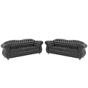 Ver imagem 1 de Dois Sofás Chesterfield Merlo 3 lugares 1,80 - Corano Preto / Decoração, recepção, Barbear