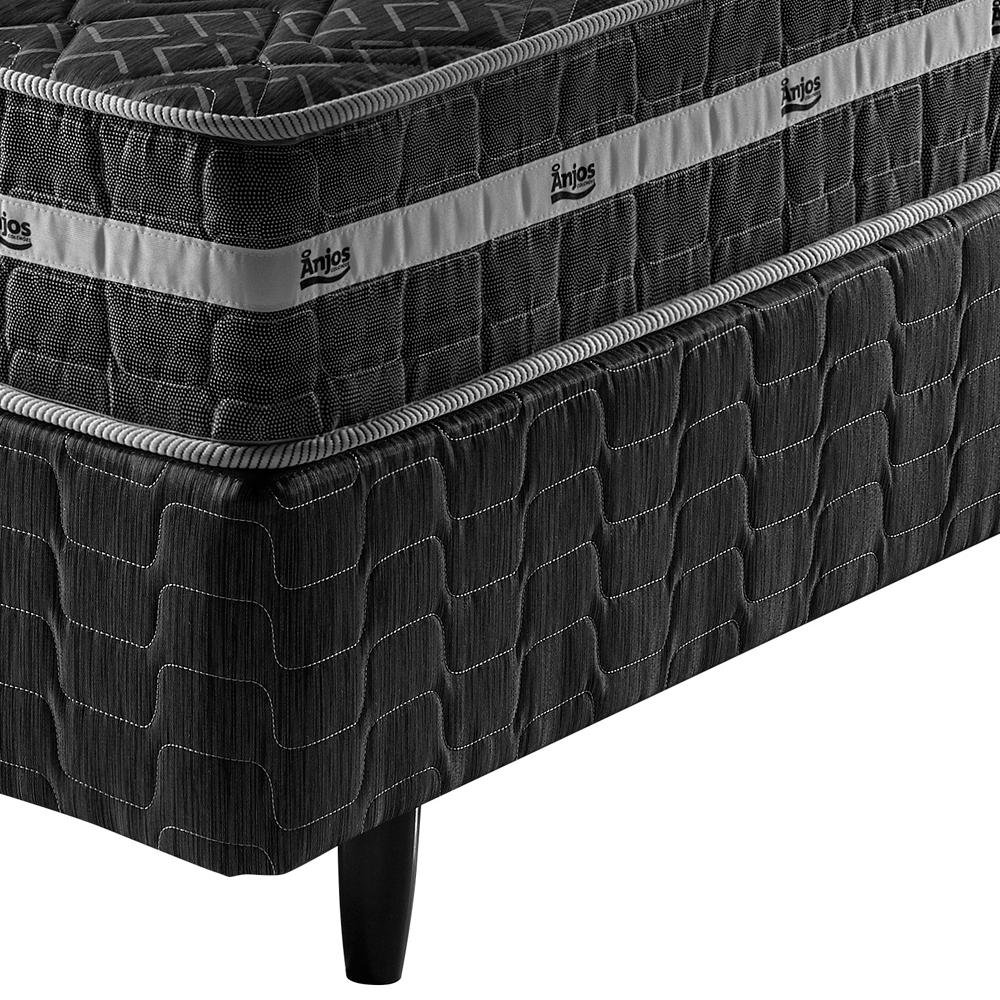 Cama Box Solteiro King Preto + Colchão Ortopédico Espuma D45 Extra Firme Brooklyn 96x203x62cm - 4