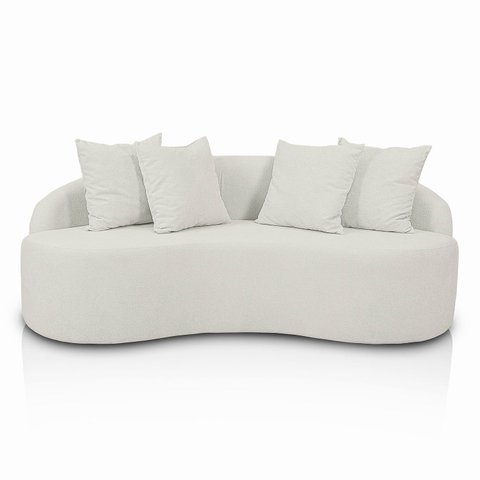 Sofá 4 Lugares Apollo Orgânico Moderno com Almofadas para Sala Bouclé