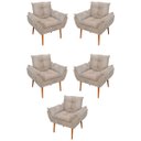 Ver imagem 1 de Kit 05 Poltrona Sofá Sala, Quarto, Escritório – Balaqui Decor Cor:bege