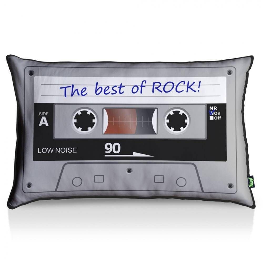 Almofada Fita Cassete Best Of Rock - 35 x 55 cm