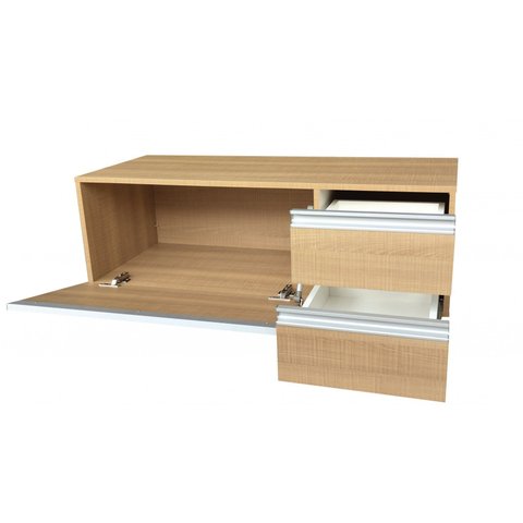 Balcão Gabinete Pia Banheiro Multiuso com Rodízios em MDF - 110 cm
