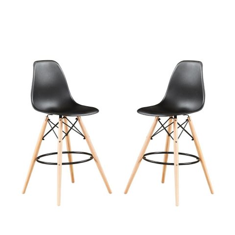 Kit de 2 Banquetas Eames Charles Eiffel Trevisul - Preto