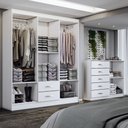 Ver imagem 2 de Guarda-roupa Casal Helena 6 Portas 2 Gavetas com Cômoda 2 Portas 5 Gavetas Branco - Panorama Móveis